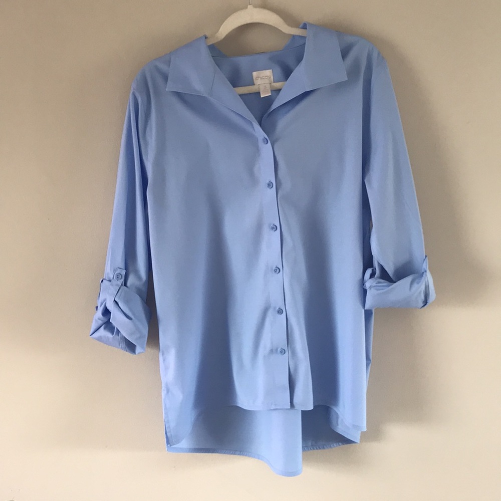 Chico’s Casual Cotton Open Slit Button Up